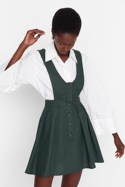 Trendyolmilla Haki Ask?l? Mini Dokuma Jile Elbise TWOAW21EL1163 фото 10