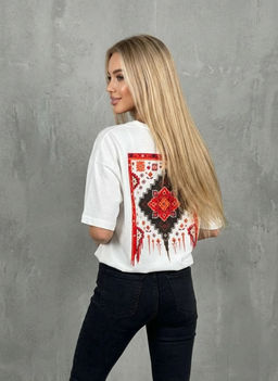 K13424 Футболка OVER SIZE (хлопок) БЕЛЫЙ