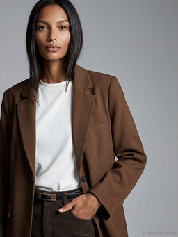 Kruvaze Yaka Kad?n Ka?e Blazer Ceket