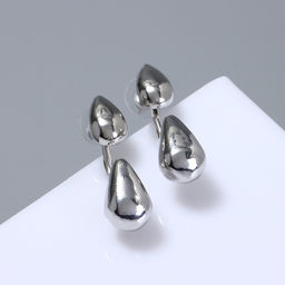 Серьги металл Стиль неоны мини, цвет серебро