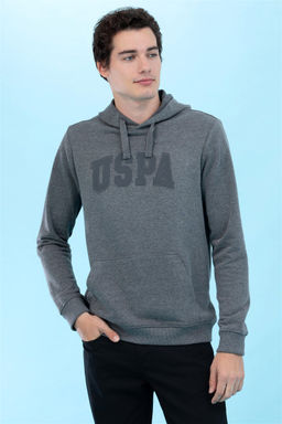 U. S. Polo Assn Базовый свитшот с капюшоном антрацитового меланжа - U.s. polo assn фото 13