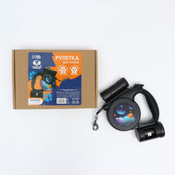 Рулетка с фонарем и отсеком для пакетов 5 м, max = 50 кг, черная - Пушистое счастье фото 12