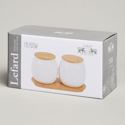 НАБОР БАНОК LEFARD MEADOW С ДЕР.КРЫШКОЙ НА ДЕР. ПОДСТАВКЕ 2 ШТ. 19,5*9,5 СМ 400 МЛ  фото 3