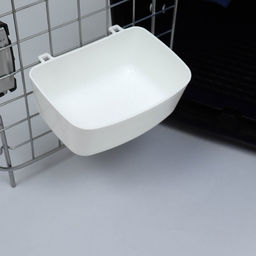 Миска пластиковая в клетку и для переносок 11 х 10 х 4 см, 250 мл, белая - Пижон фото 4