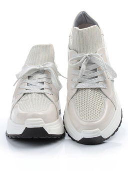 05-PDL91-2 BEIGE Кроссовки женские (натуральная кожа, текстиль) - No name фото 5