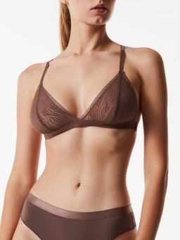 CONTE Zebra LBE 1352 Бюстье с треугольными чашками из анималистичного кружева dark cappuccino - Conte elegant фото 4