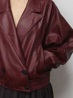 Куртка-бомбер из искусственной кожи с отложным воротником ZR2604102201-76 / Zarina  фото 5