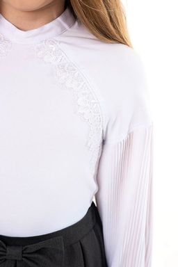 Белая школьная блуза Mooriposh, модель 06132 фото 4