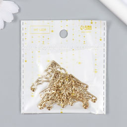 Цена за 2 шт. Декор металлический «Узорный уголок» набор 6 шт. золото 3.5×3.5 см