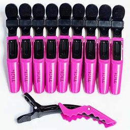 EURO Stile Зажим для волос крокодил РОЗОВЫЙ 10 шт/уп  фото 2