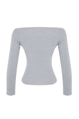 TRENDYOLMILLA Siyah Simli Iplik Triko Kazak TWOAW25KZ00146