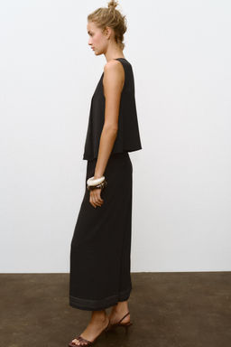 PLEATED HEM CULOTTE TROUSERS - Zara фото 13