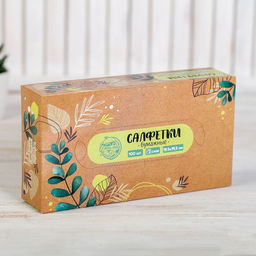 Салфетки бумажные в коробке Эко, 100 шт, двухслойные