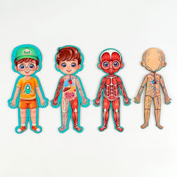 Обучающий набор Тело человека, рамка-вкладка и книга с наклейками - Лесная мастерская фото 10