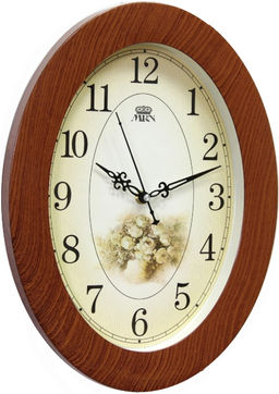 Настенные часы Mirron овальные коричневые P2595ADK10B