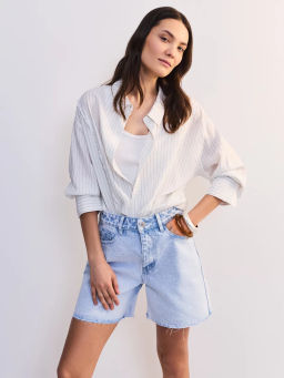 Джинсовые шорты А-силуэта ZR2605092304-100 / Zarina