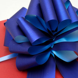 Цена за 20 шт. Подарочный бант - шар №5 металлик, синий, для упаковки подарков