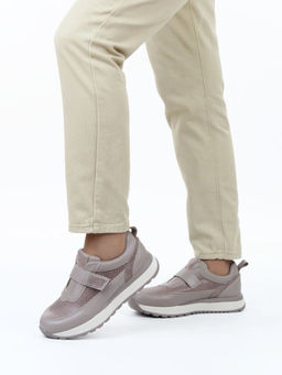 03-A238-5 DK. BEIGE Кроссовки женские (натуральная кожа)