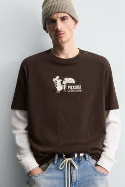 PIZZERIA LA MONTECARLO PRINT T-SHIRT - Zara фото 19