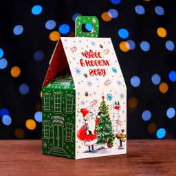 Цена за 5 шт. Подарочная коробка Домик чудес,9,1 х 7 х 15,7 см