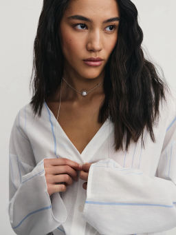 Блузка из хлопка в полоску / Zarina  фото 8