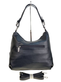 Женская сумка из искусственной кожи и натуральной замши, цвет черный - Greta фото 2