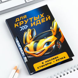 Подарочный набор Для крутых идей, блок бумаги 30 л, ручка синяя паста 1.0 мм и 5 шт. наклеек - Artfox фото 2