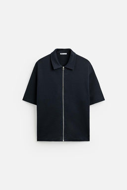 SEERSUCKER POLO SHIRT WITH ZIP - Zara фото 7