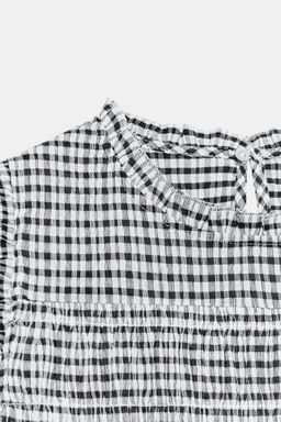 TOP NIDO DE ABEJA CUADRO VICHY / Marr?n / Crudo - Zara фото 6