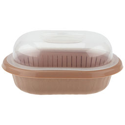 Гречиха Хлебница пластмассовая 31х24х13см, со вставкой, прозрачная крышка, полипропилен, т.м. NECO (Россия) - Домашняя мода фото 2