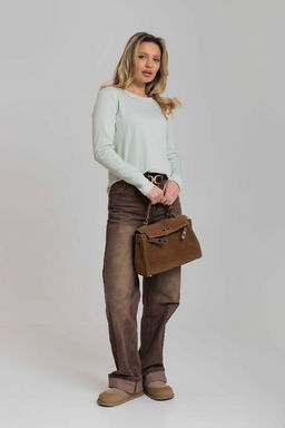 Лонгслив М325262бм белый/ментол - Елена фото 4