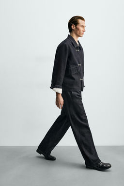BARREL FIT DENIM CHINO TROUSERS - Zara фото 6