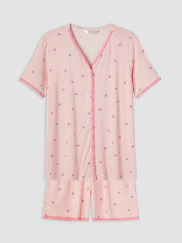 V Yaka Hamile ?ortlu Pijama Tak?m?