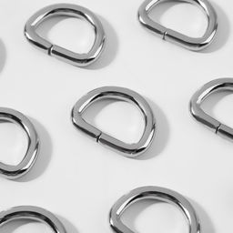 Цена за 5 шт. Полукольцо для сумок, d = 15 мм, толщина - 3 мм, 10 шт, цвет серебряный