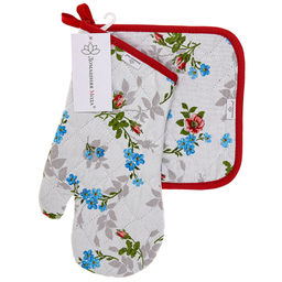 Розовый ноктюрн Кухонный комплект: прихватка-варежка 15х30см + прихватка 20х20см, хлопок Премиум 191г/м2 - хлопок 100%, наполнитель - ватин 280гр/м2, Домашняя мода (Россия)