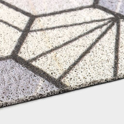 Коврик придверный Доляна «Грани», грязезащитный, вырезной, 80×120 см, серо-зелёный