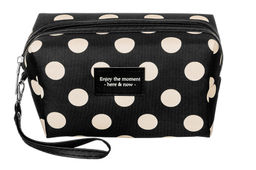 Косметичка - сумочка 18*8*10,5 см Черная в белый горошек, с ручкой - Elan gallery фото 4