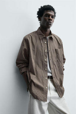 RELAXED FIT CHECK SHIRT - Zara фото 16