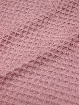 Вафельное премиум-полотно Бохо цв.пыльная роза, ш.1.44м, хлопок-100%, 230гр/м.кв