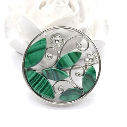 Брошь из малахита 31мм.