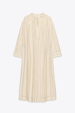 STRIPED LINEN BLEND TUNIC DRESS ZW COLLECTION - Zara фото 5