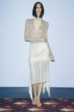 SHIMMER ASYMMETRIC SKIRT