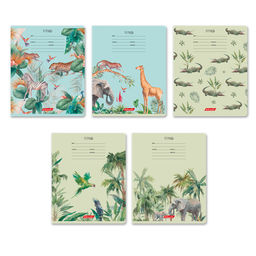 Светоч 24ТЕТк-001 Тетрадь ученическая школьная, A5 24 л. на скобе 65 г/кв.м , белизна 100 % 30 шт. клетка 000721 Саванна