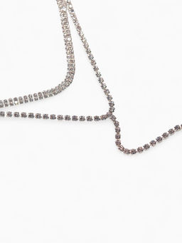 Набор 2 предмета: колье-чокер, серьги Блеск, белый в серебре