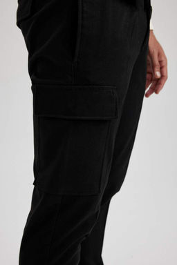 Прямые шерстяные брюки с карманами-карго Jogger - Defacto фото 6