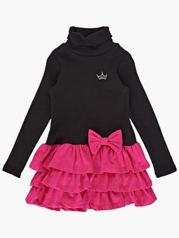 Платье комбинированное из кашкорса UD 6079 черный/малина - Mini maxi фото 5