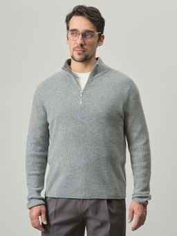 Джемпер мужской из кашемира KM010835-D серо-голубой