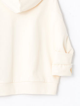 Kap??onlu Bask?l? Uzun Kollu K?z ?ocuk Sweatshirt - Waikiki фото 3