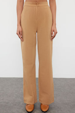 TRENDYOLMILLA Haki Keten Gorunumlu Straight/Duz Kesim Dokuma Pantolon TWOSS24PL00163 фото 3