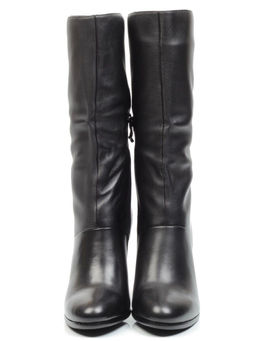 04-YF189-010M BLACK Полусапоги зимние женские (натуральная кожа, натуральный мех (еврозима))